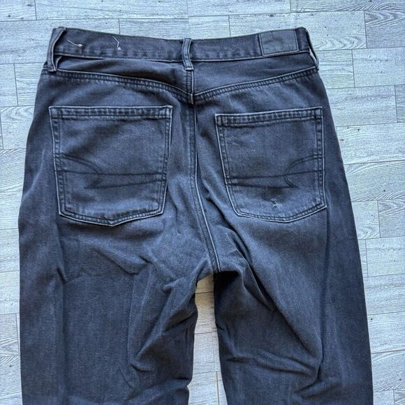 American Eagle AE Ripped 90’s Boyfriend Jeans SZ 4 Regular Women’s Black - Picture 5 of 11